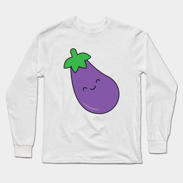 Eggplant Long Sleeve T-Shirt by WildSloths